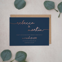 Navy & Rose Gold, Wedding Invitation Suites and Bundles, #2380