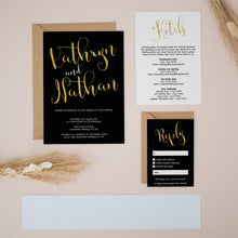 Black & Gold Glitter, Wedding Invitation Suites and Bundles, #2390