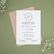 Rustic Botanical Wreath, Wedding Invitation Suites and Bundles, #2393