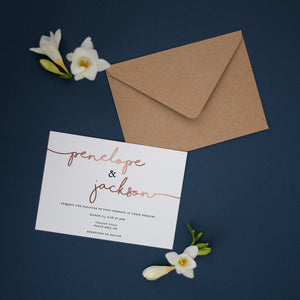 Rose Gold & Navy, Wedding Invitation Suites and Bundles, #2405