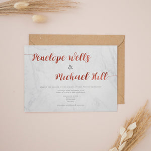 Marble & Copper, Wedding Invitation Suites and Bundles, #2408