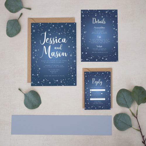 Starry Winter Night, Wedding Invitation Suites and Bundles, #2410