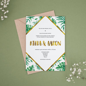 Tropical Gold, Wedding Invitation Suites and Bundles, #2411