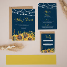 Sunflower & Navy, Wedding Invitation Suites and Bundles, #2412