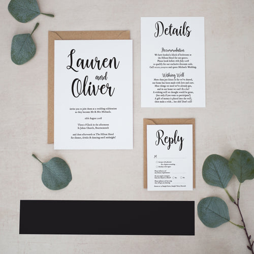 Modern Monochrome, Wedding Invitation Suites and Bundles, #2416