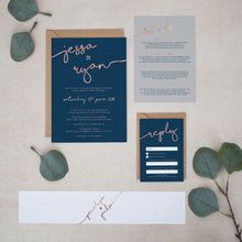 Navy & Rose Gold, Wedding Invitation Suites and Bundles, #2422