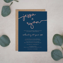 Navy & Rose Gold, Wedding Invitation Suites and Bundles, #2422