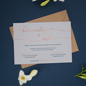 Grey & Rose Gold, Wedding Invitation Suites and Bundles, #2429