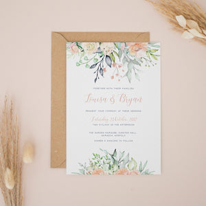 Blush & Ivory Spring Florals, Wedding Invitation Suites and Bundles, #2430