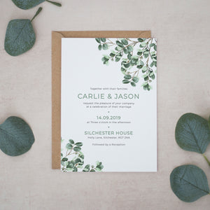 Rustic Eucalyptus, Wedding Invitation Suites and Bundles, #2434