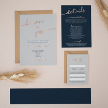 Navy & Rose Gold, Wedding Invitation Suites and Bundles, #2446