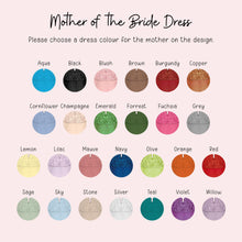 a color chart of mother of the bride dresses