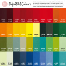 a color chart with different colors of paint