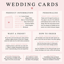 a wedding card with instructions to choose the wedding card