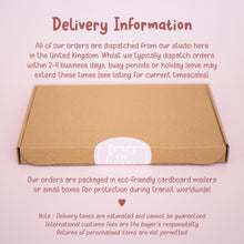 a cardboard box with a sticker that says delivery information
