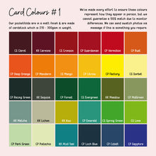 a color chart with different colors of paint