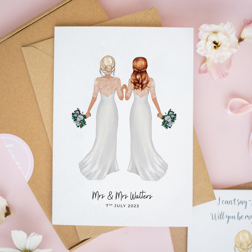 Mrs & Mrs Wedding Card