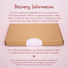 a cardboard box with a sticker that says delivery information