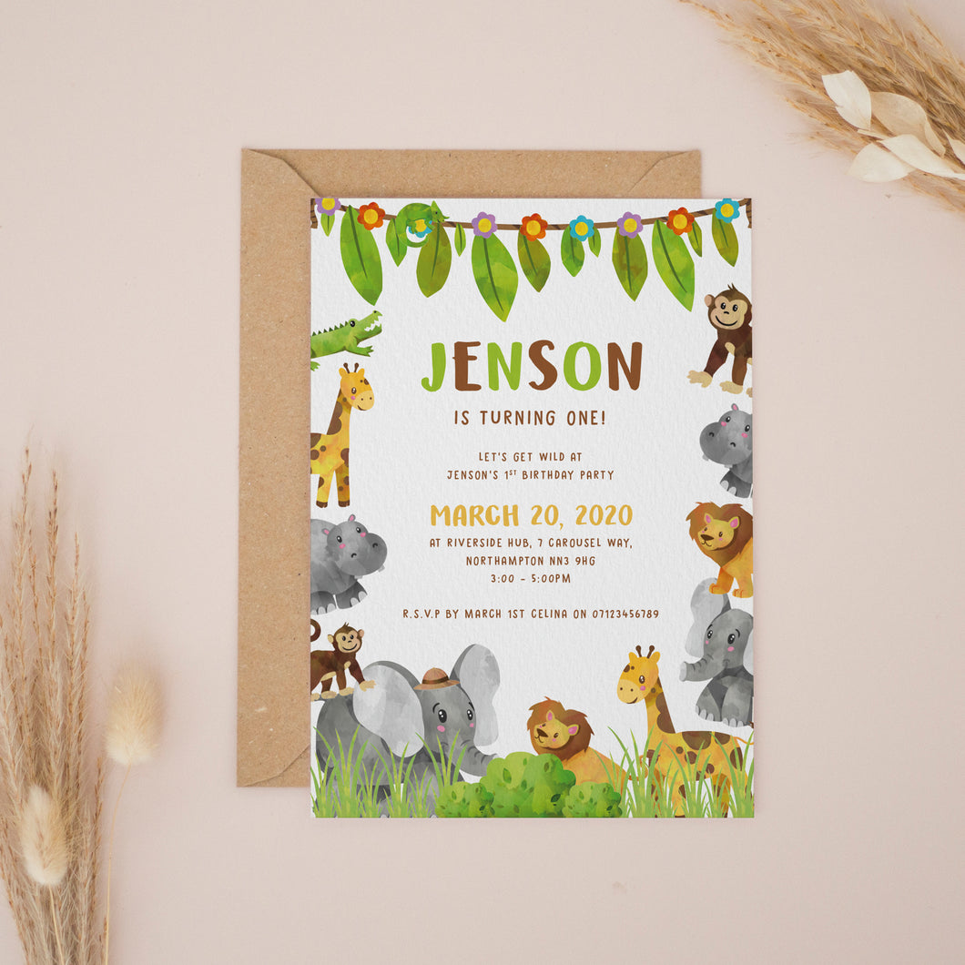 Safari Birthday Invitations