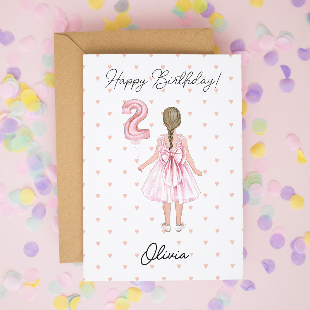 Young Girl Personalised Birthday Card #820