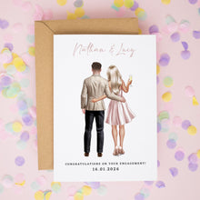 Personalised Engagement Card – Custom Couple Keepsake With Names & Date | Engagement Party Gift