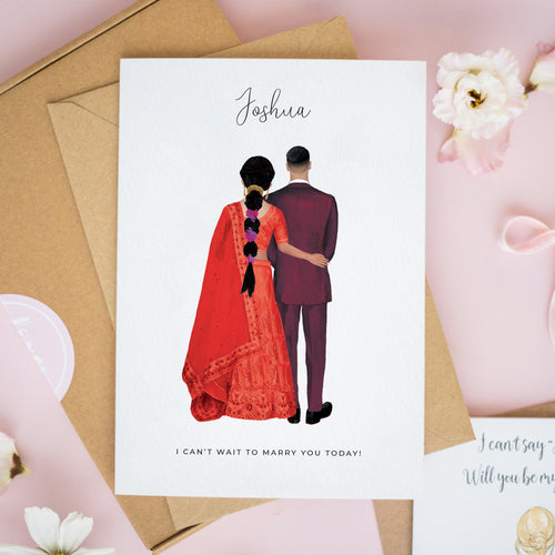 Asian Bride & Groom Wedding Card #853