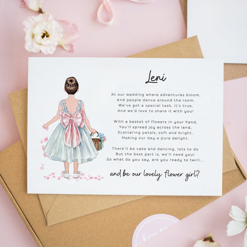 Flower Girl Wedding Day Card #871