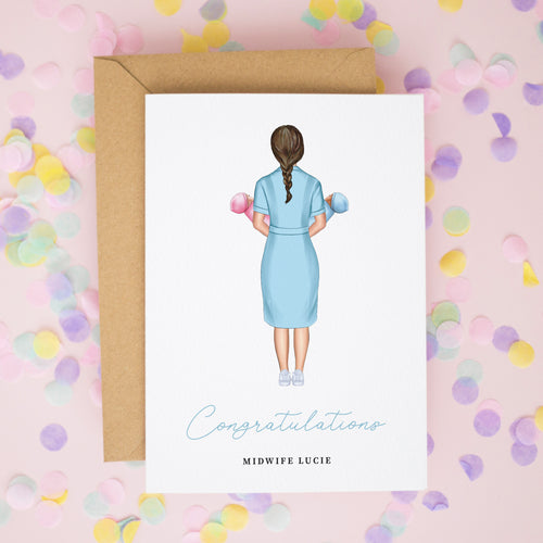 Personalised Midwife Graduation Card