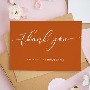 Thank You For Being My Bridesmaid Card