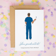 Personalised Male Nurse Graduation Card – Class of 2025 with Custom Illustration