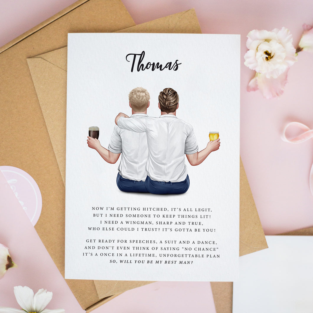 Personalised Will You Be My Best Man Card – Custom Groomsmen Proposal