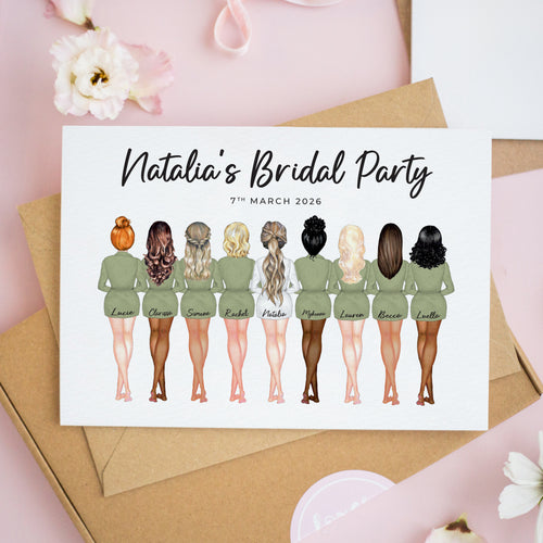 Personalised Bridal Party Card - To Our Bride on Her Wedding Day