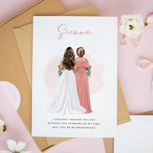 Personalised Will You Be My Bridesmaid Wedding Day Card
