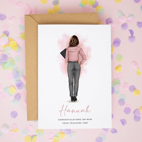 Personalised New Job Card for Teacher – Congratulations Design