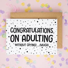 Funny Congrats on Adulting Without Crying (Much) Card