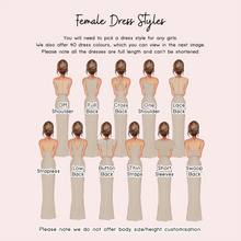 a drawing of a woman's dress styles