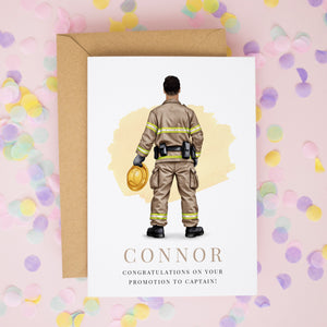 Personalised Firefighter Congratulations Card for Him
