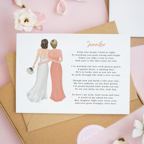 Personalised Wedding Day Card for Daughter from Mum