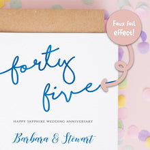 Personalised 45th Wedding Anniversary Card, Sapphire Wedding Anniversary Card