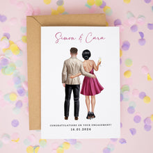 Personalised Engagement Card – Custom Couple Keepsake With Names & Date | Engagement Party Gift