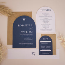 Navy & Blush Arch Invitations