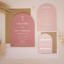 Pink Neutrals Arch Invitations