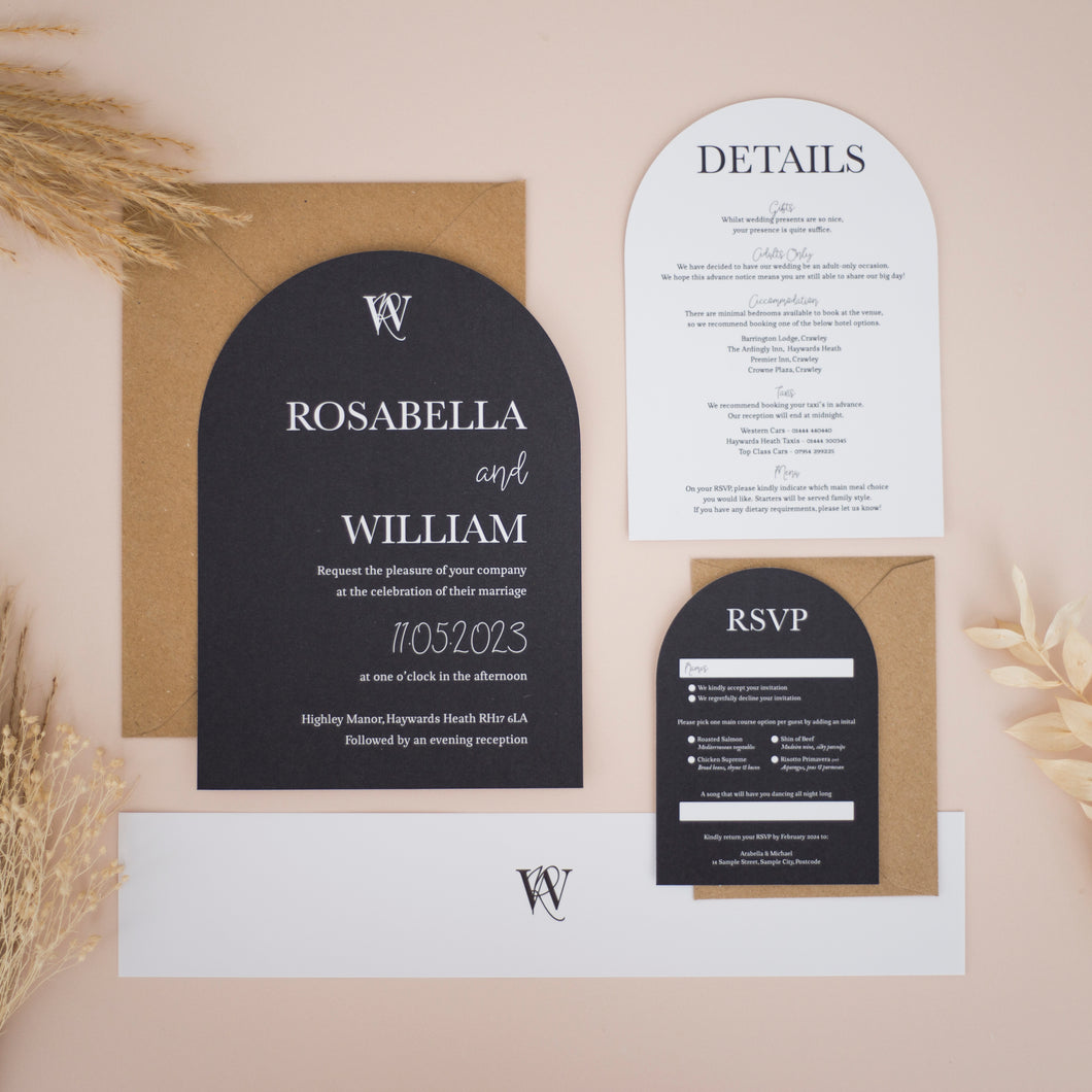 Monochrome Arch Invitations