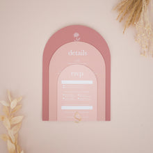 Pink Neutrals Arch Invitations