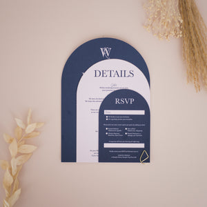 Navy & Blush Arch Invitations