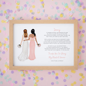 Maid of Honour Wedding Print