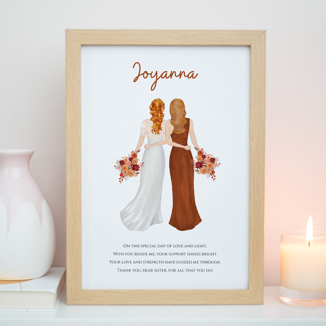 Sister Wedding Day Gift Print