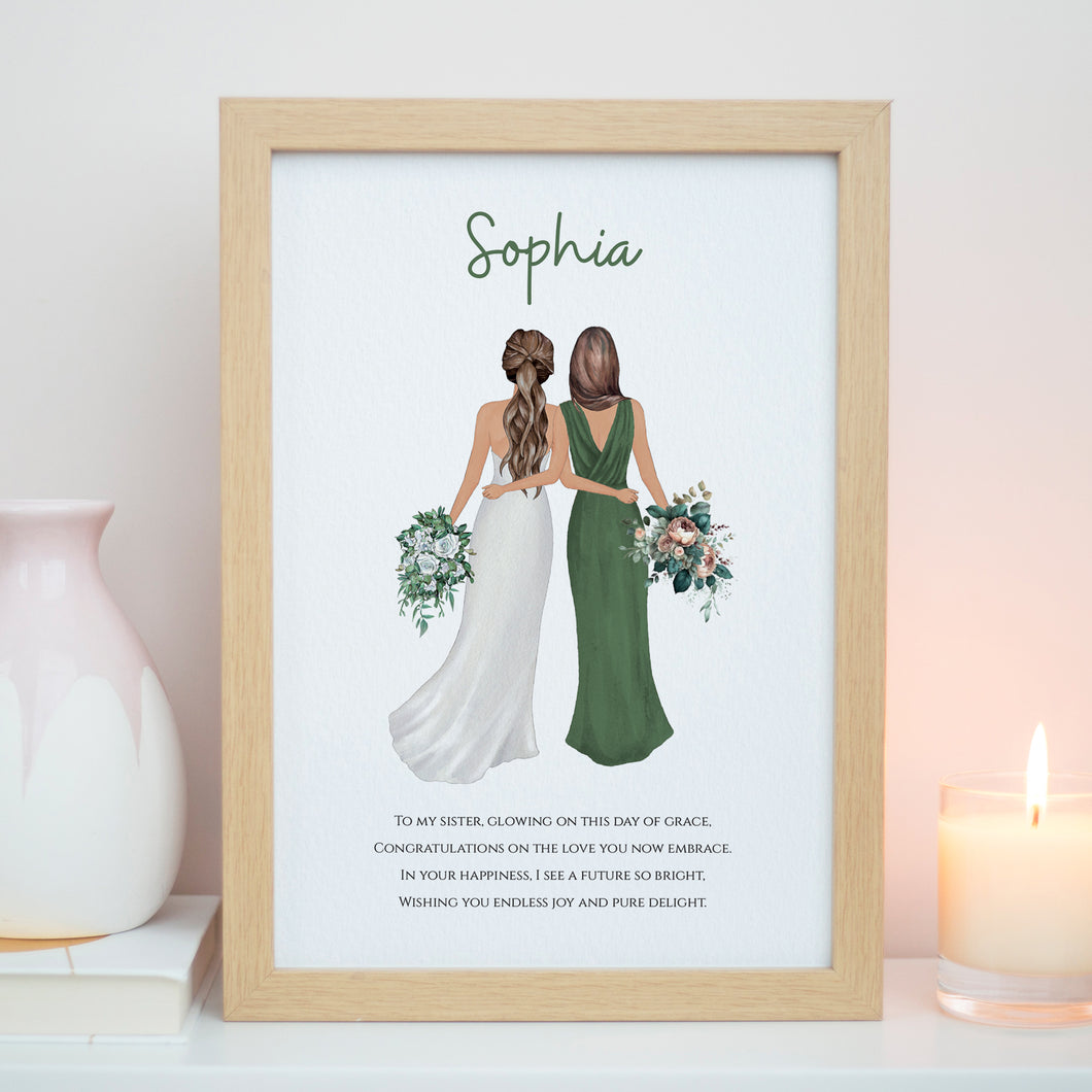 Sister Wedding Day Gift Print