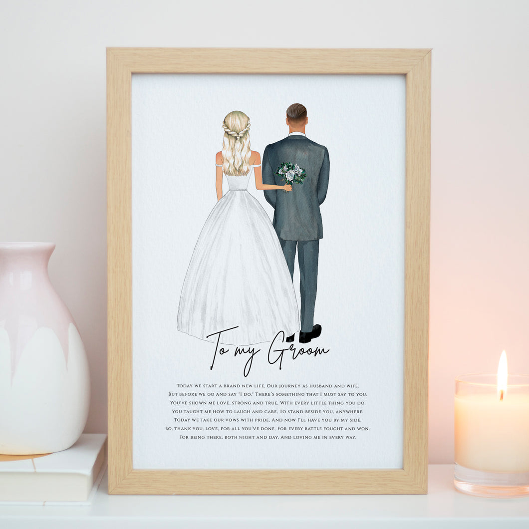 To My Groom Wedding Print