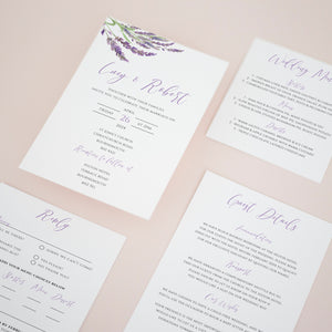 Lavender Florals, Pocketfold Invitations, PF-055